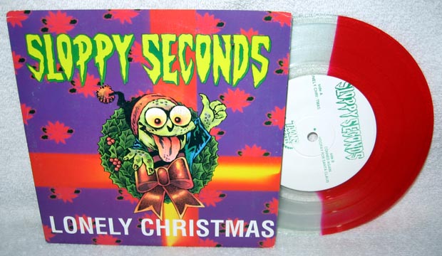 SLOPPY SECONDS "Lonely Christmas" 7" Red/Clear Vinyl